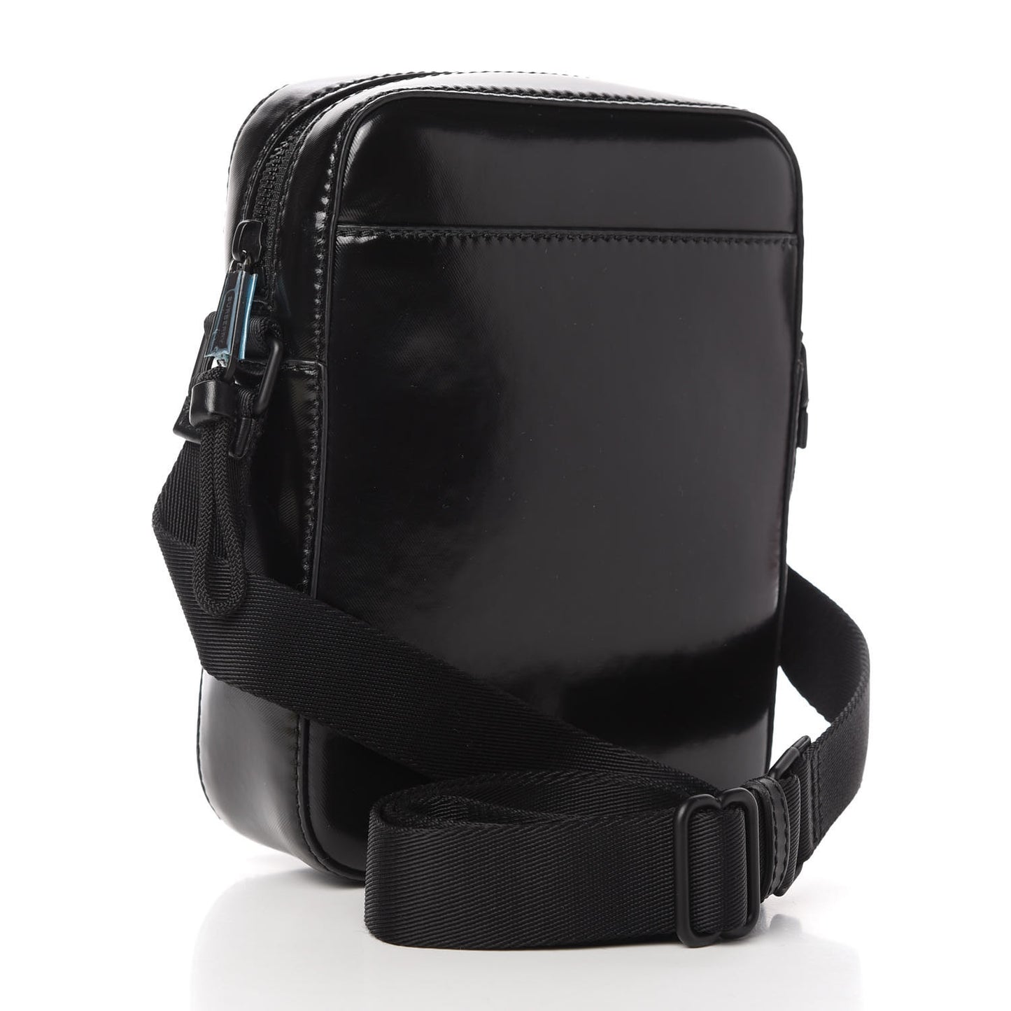 Coated Canvas Stripe Thornton Messenger Bag Black