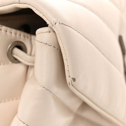 Saint Laurent Calfskin Y Quilted Monogram Small Loulou Backpack Cream Souffle 13 of 16