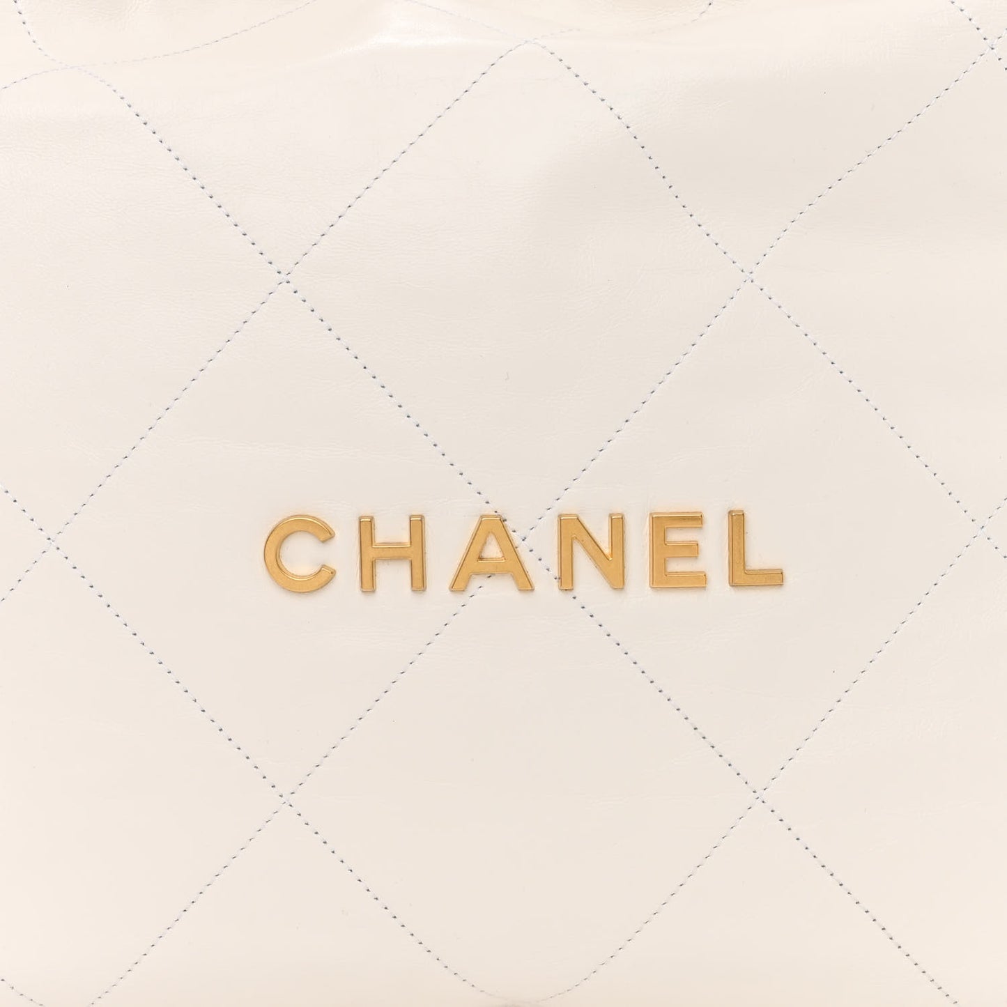 Shiny Calfskin Quilted Chanel 22 White