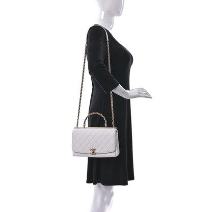 Chanel Lambskin Quilted La Parisienne Top Handle Flap White 2 of 9