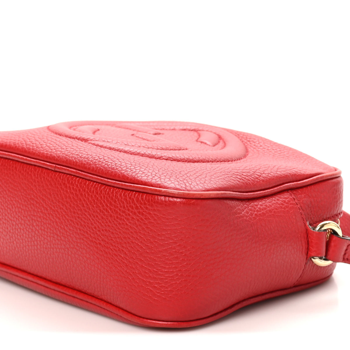 Pebbled Calfskin Small Soho Disco Bag Vibrant Red