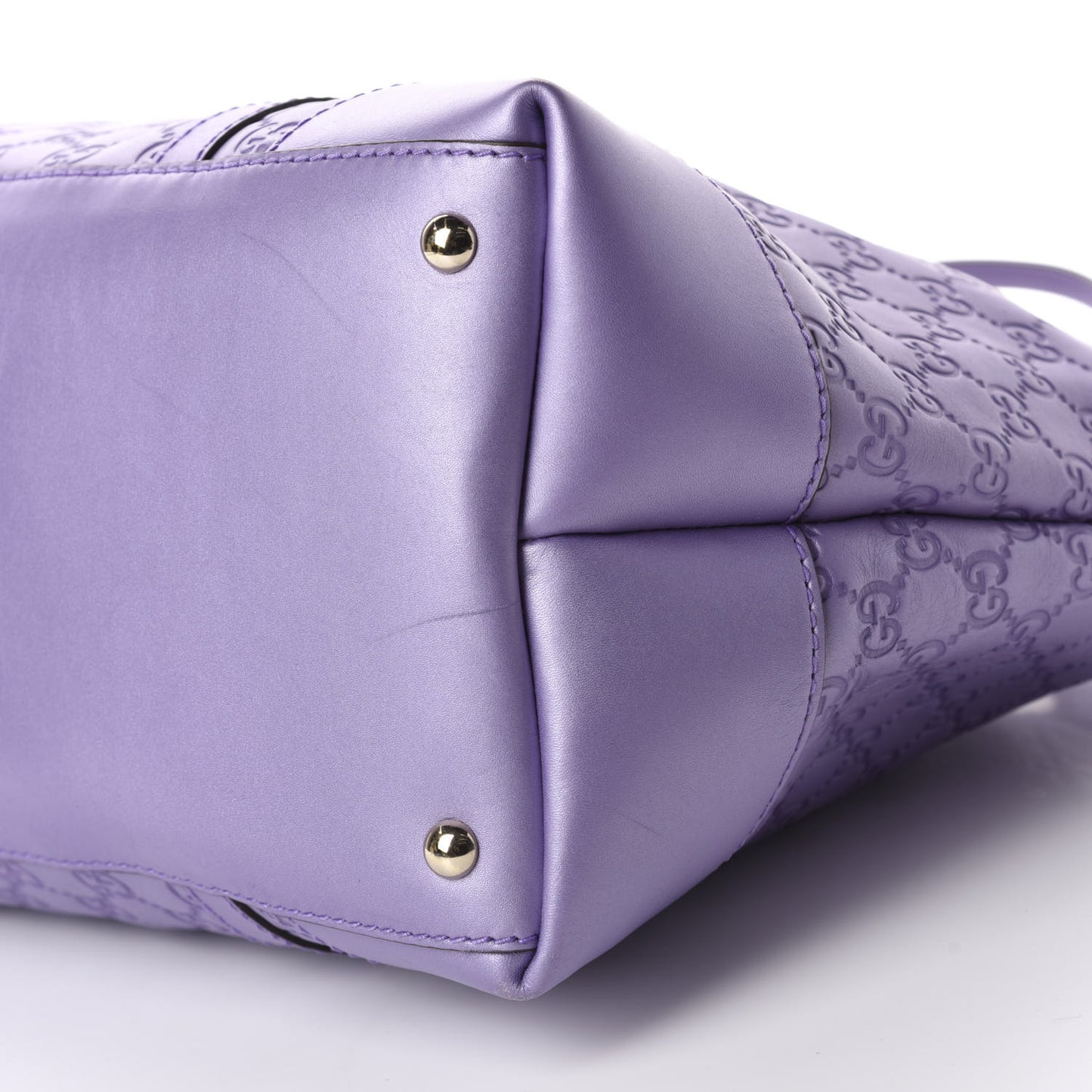 Metallic Guccissima Lovely Heart Tote Purple