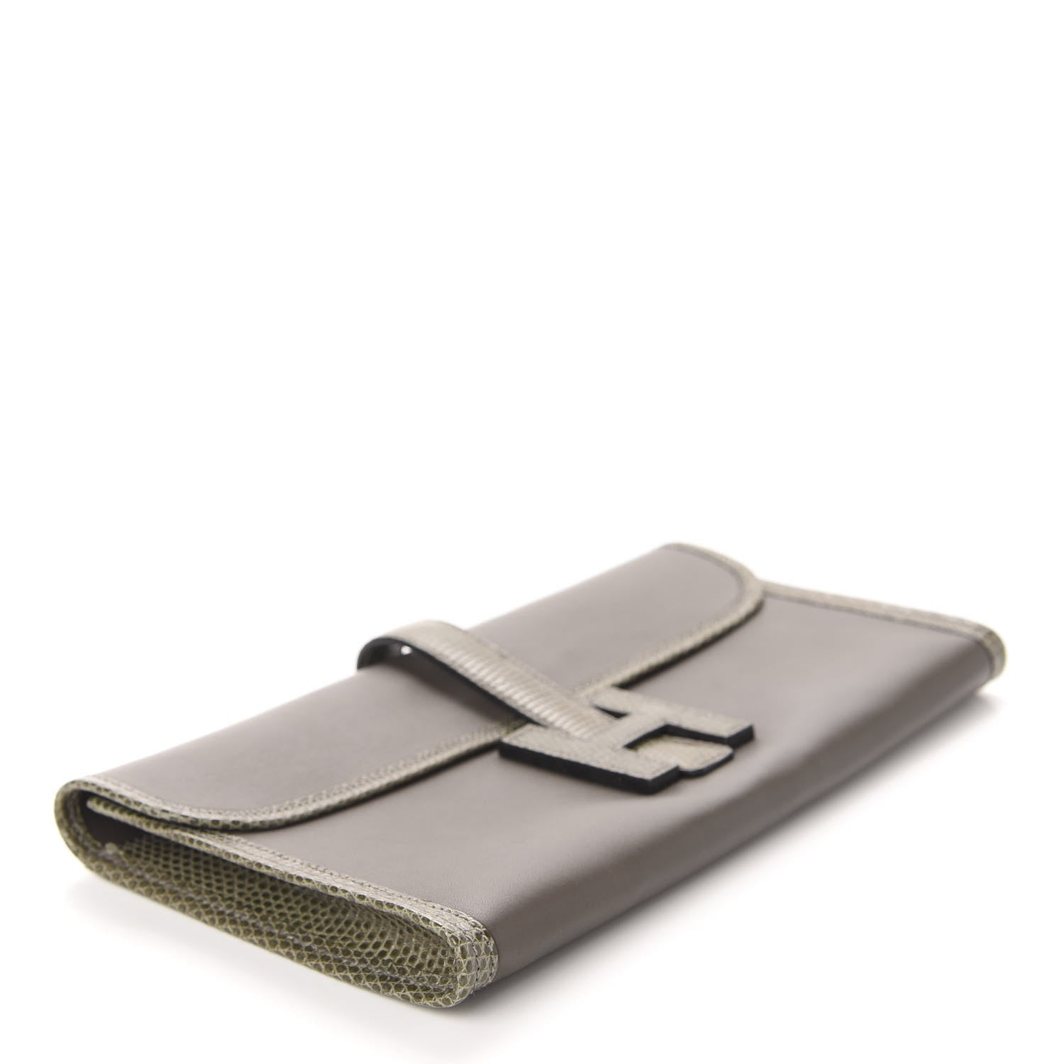 Hermes Swift Lizard Jige Elan Touch 29 Clutch Etain Ombre 4 of 8
