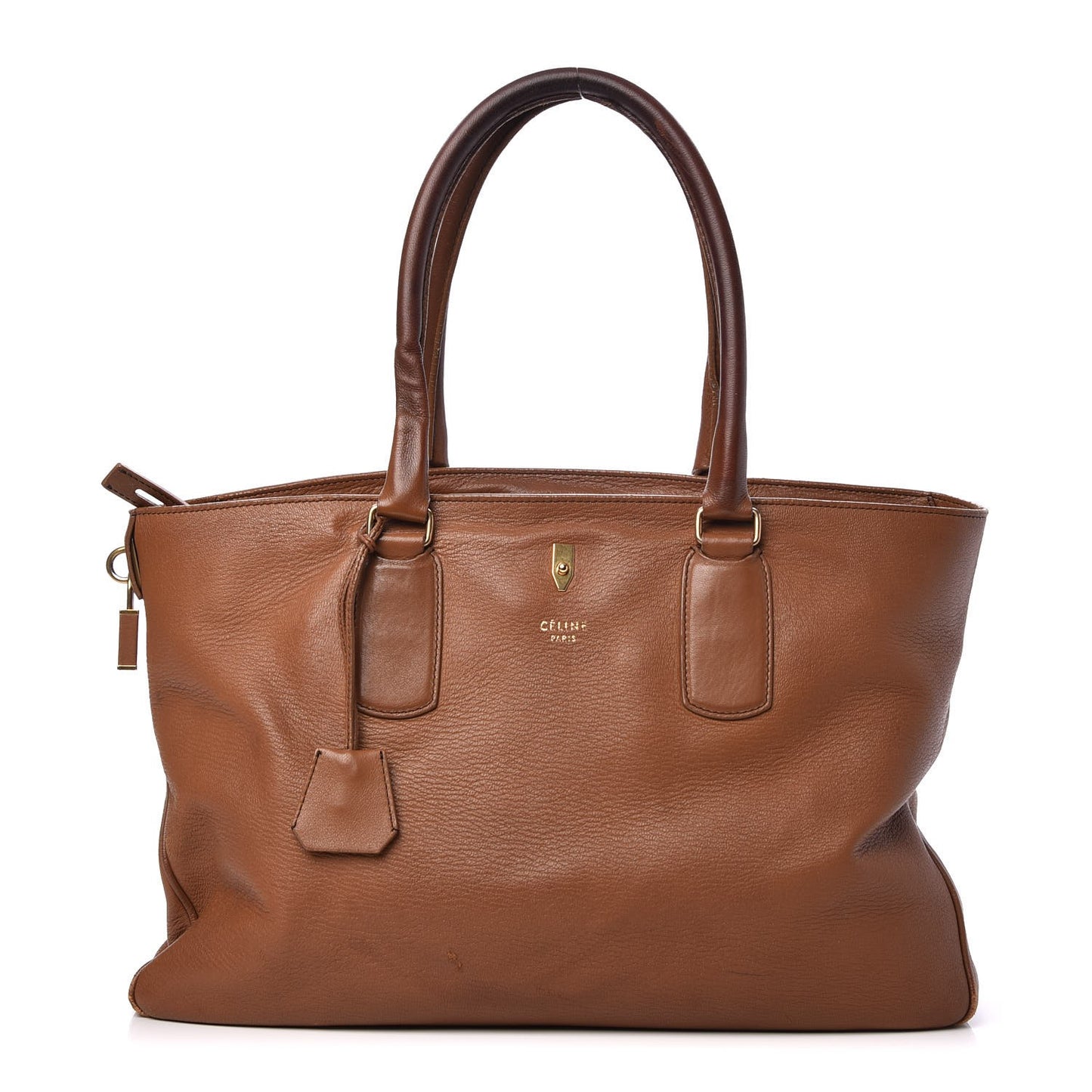 Calfskin Top Handle Tote Tan