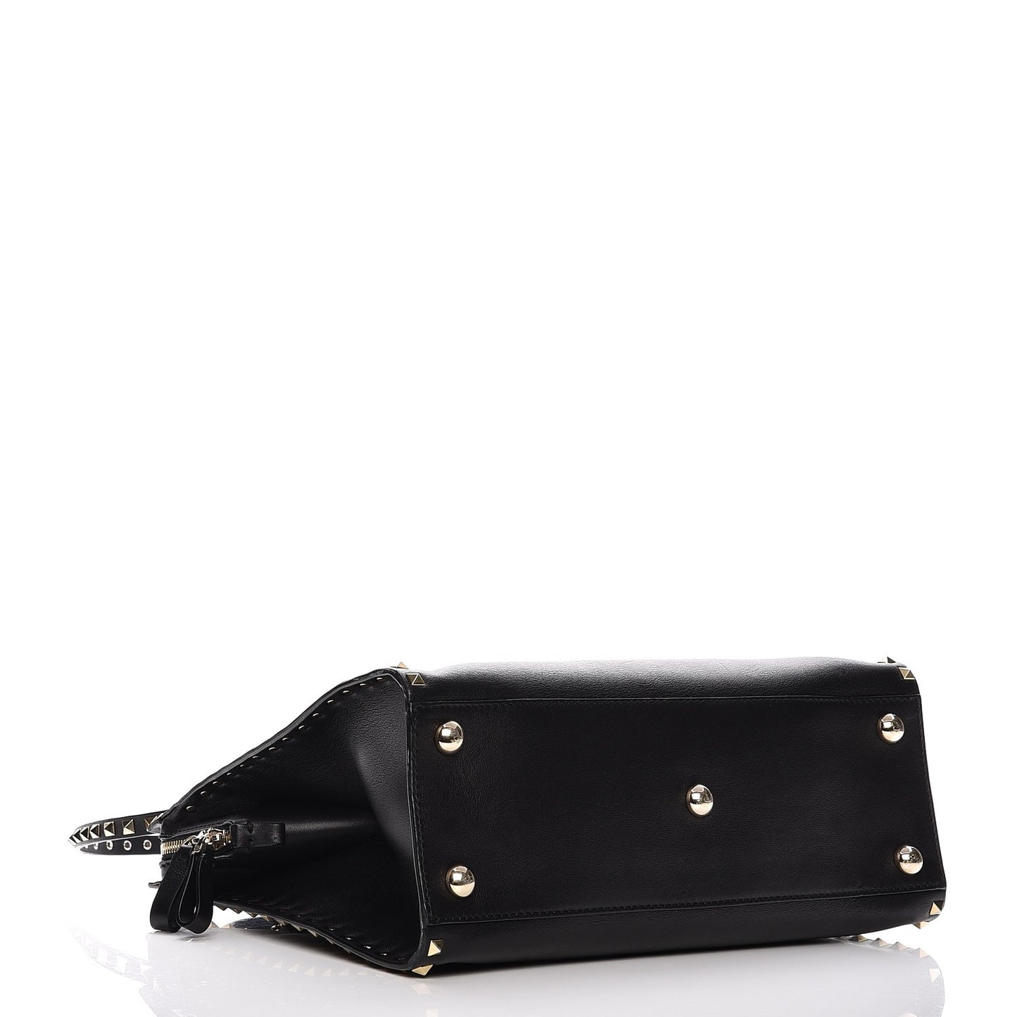 Vitello Rockstud Dome Shopper Black