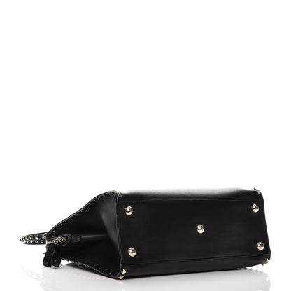 Valentino Garavani Vitello Rockstud Dome Shopper Black 5 of 16