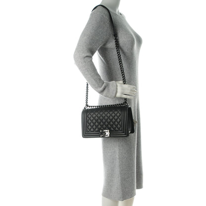 Chanel Caviar Quilted Medium Boy Flap So Black 2 of 8