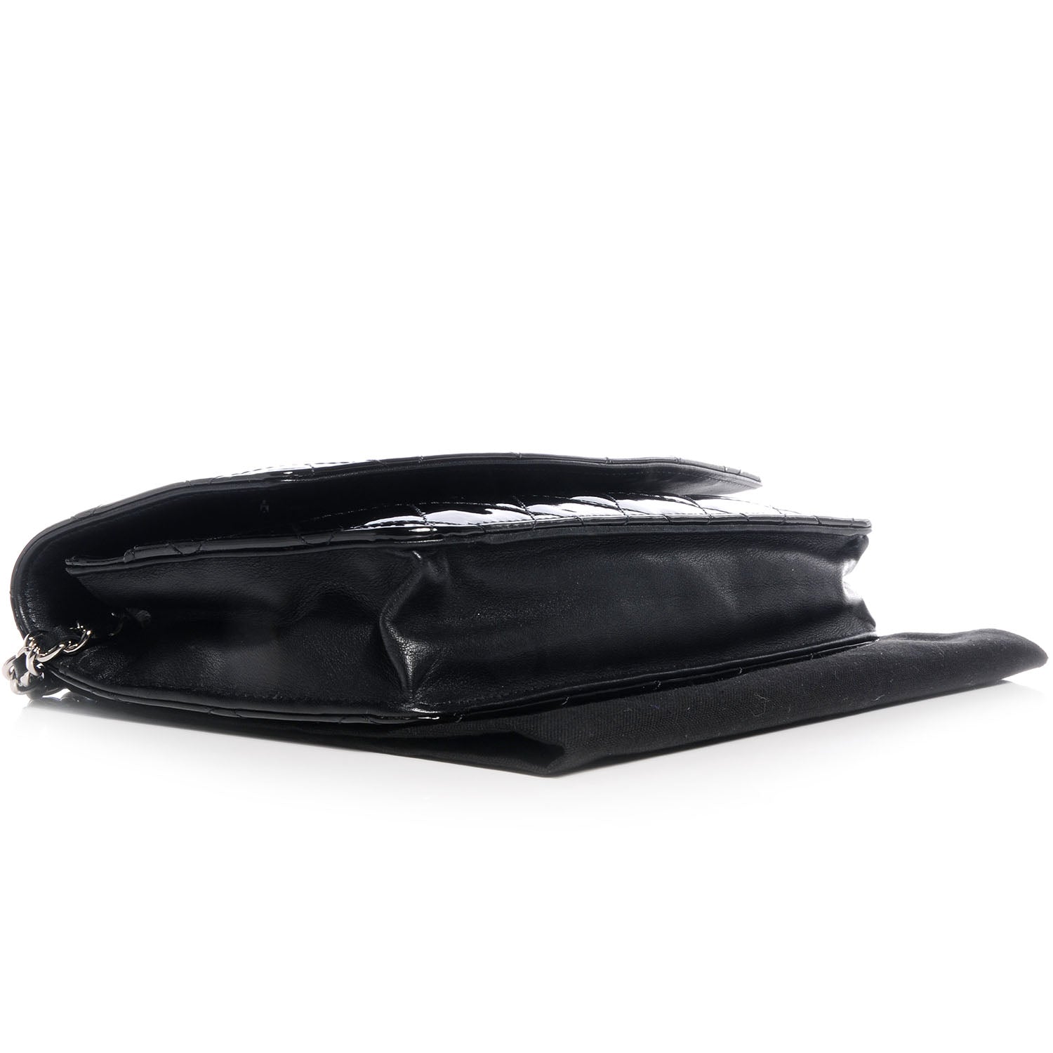 Chanel Patent Quilted Brilliant Wallet On Chain WOC Black 4 of 8