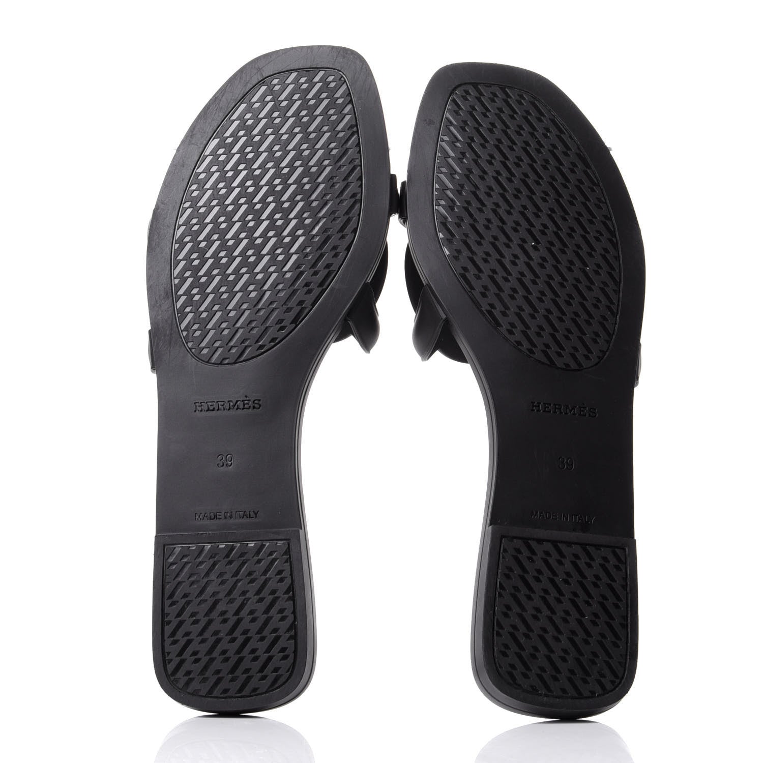 Hermes Rubber Aloha Sandals 39 Black 7 of 9