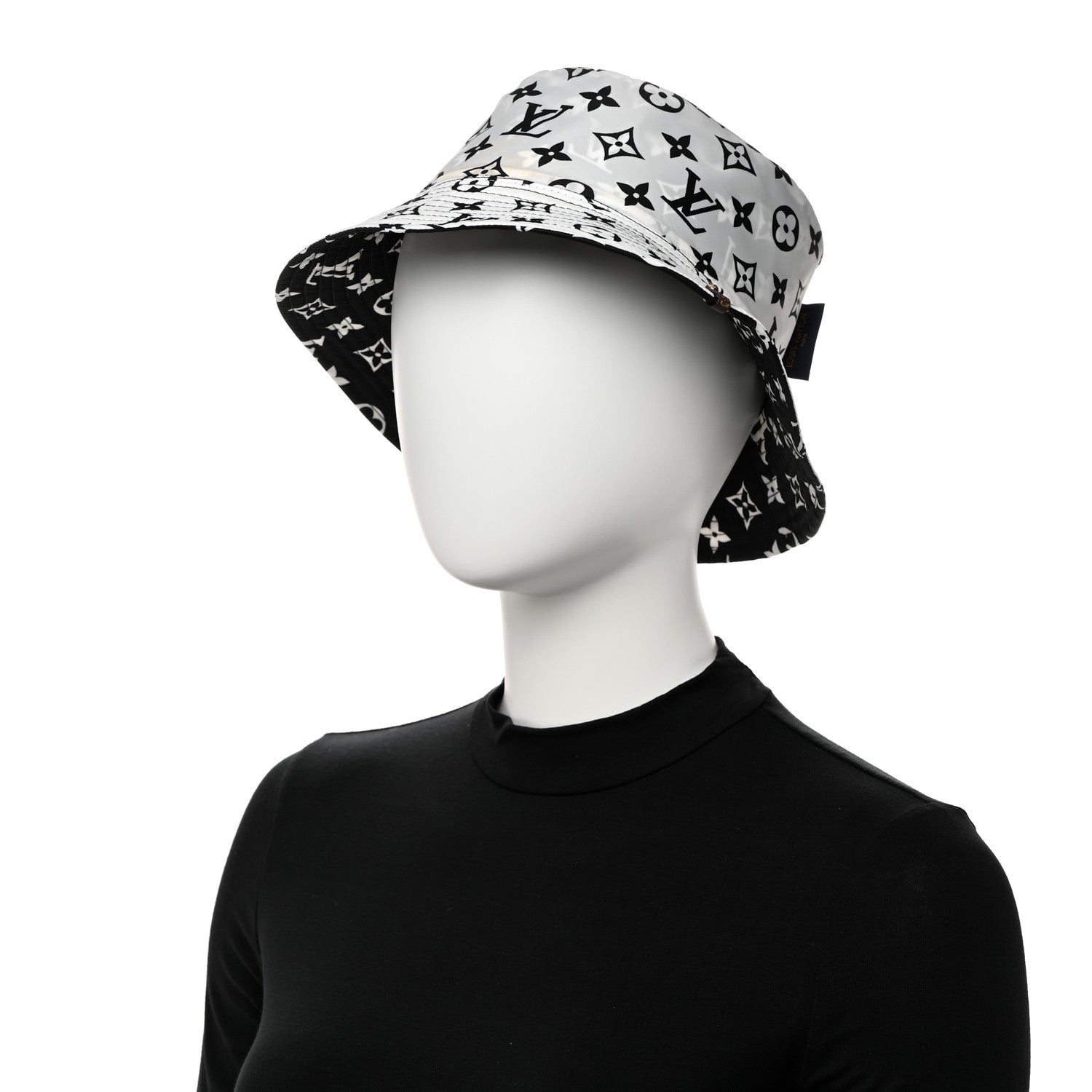 Louis Vuitton Nylon Monogram Reversible Bob Bucket Hat S Black White 2 of 14