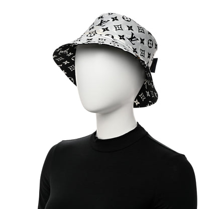 Louis Vuitton Nylon Monogram Reversible Bob Bucket Hat S Black White 2 of 14