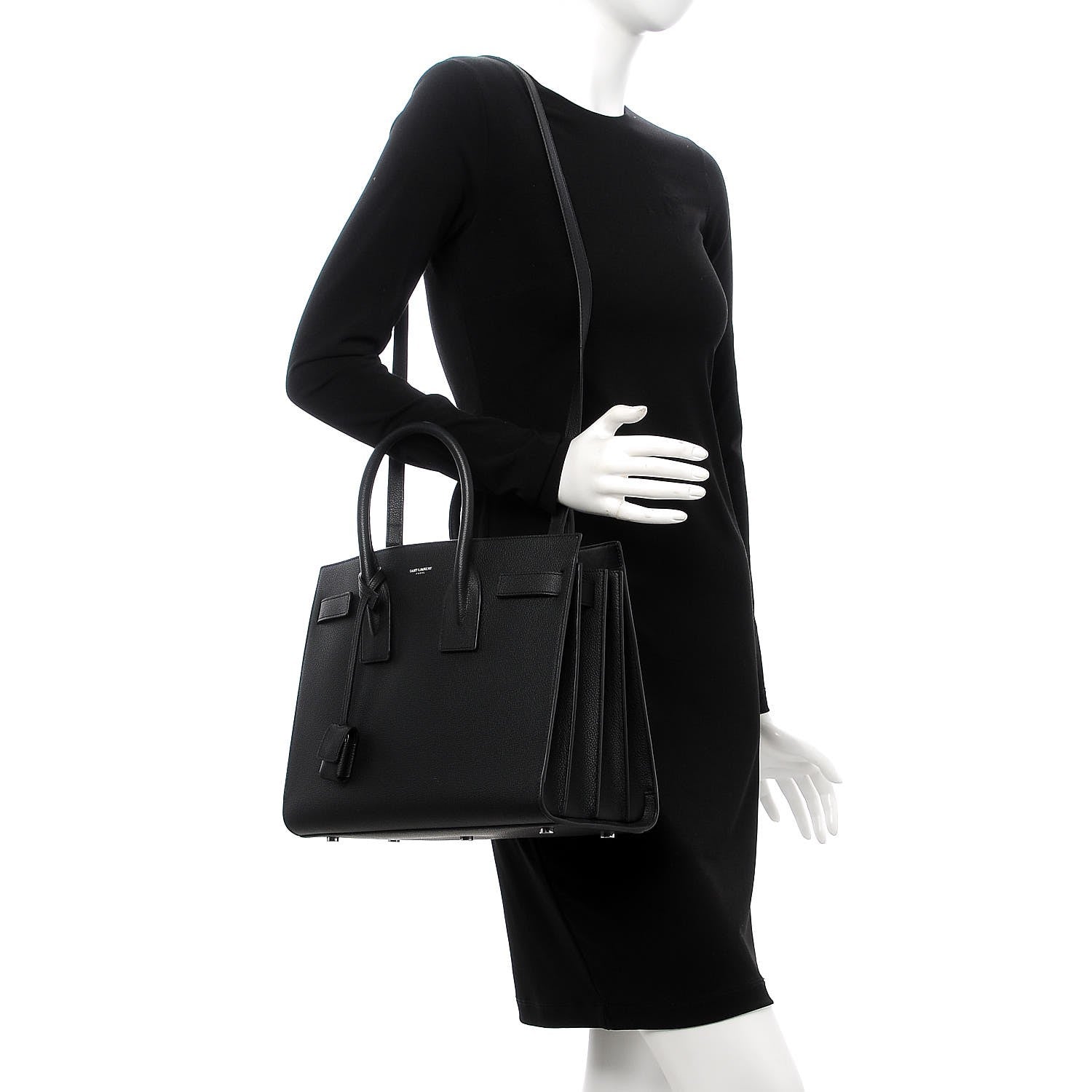 Saint Laurent Grained Calfskin Small Sac De Jour Black 2 of 7