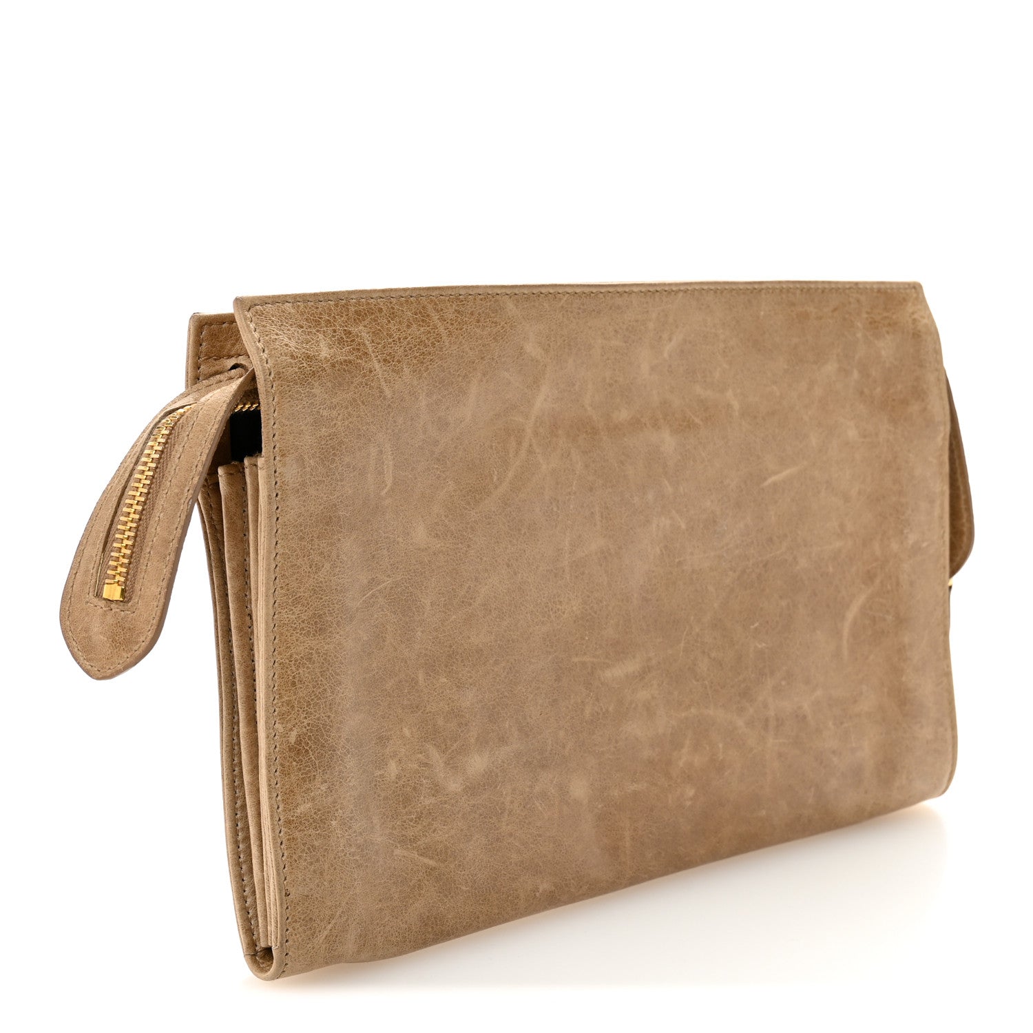 Balenciaga Agneau Giant 21 Gold Hardware Mini Travel Clutch Oatmeal 3 of 9