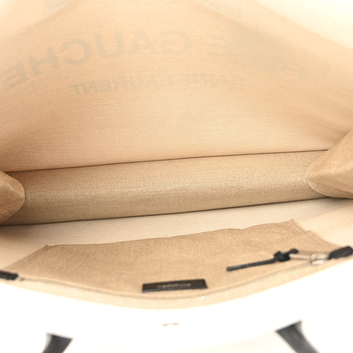 Linen Calfskin Rive Gauche Tote Greggio Natural