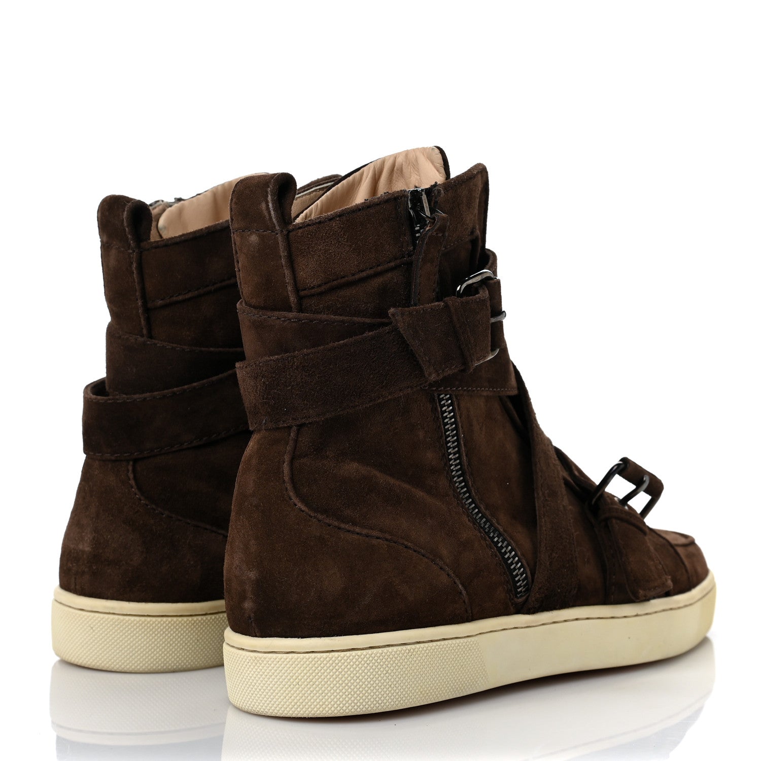 Christian Louboutin Suede Men's High Top Sneakers 40 Brown 4 of 8