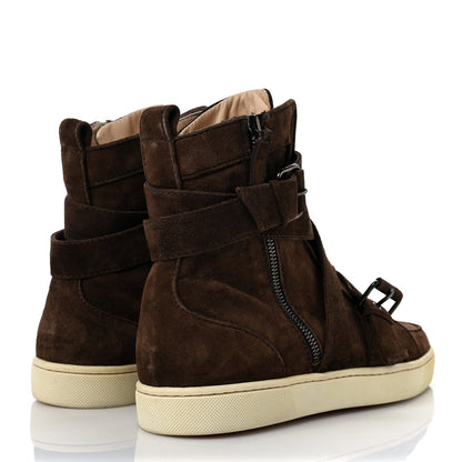 Christian Louboutin Suede Men's High Top Sneakers 40 Brown 4 of 8