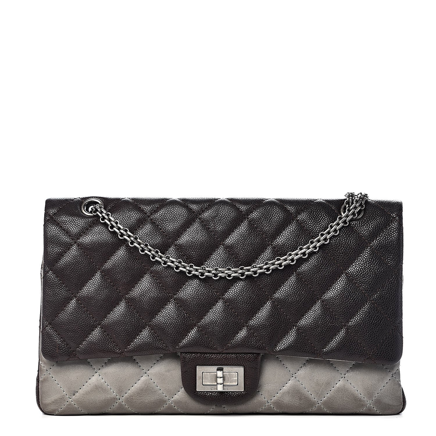 Chanel Caviar Iridescent Calfskin 2.55 Reissue 227 Flap Brown Grey 1 of 20
