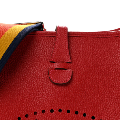 Hermes Taurillon Clemence Amazone Evelyne III PM Rouge Casaque 8 of 12