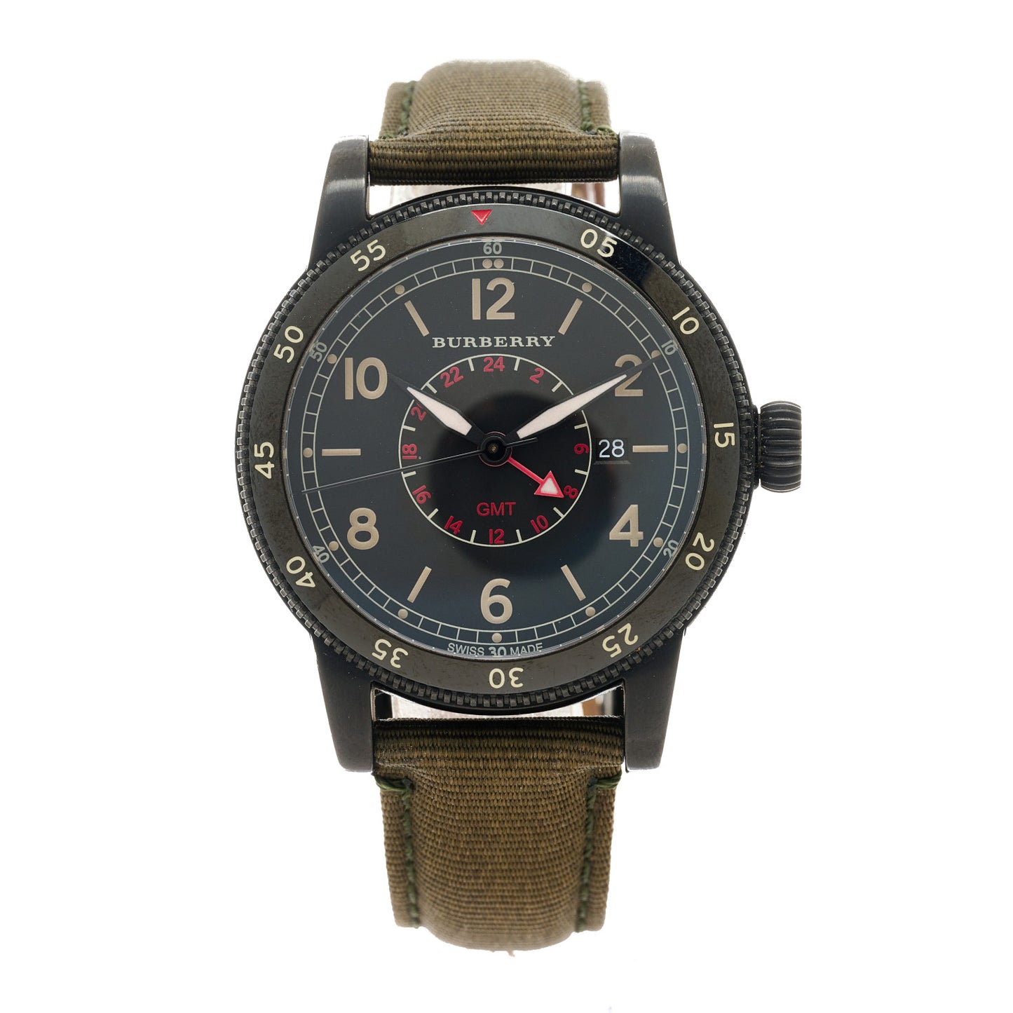 Stainless Steel Fabric 42mm GMT Utilitarian Quartz Watch Black BU7855