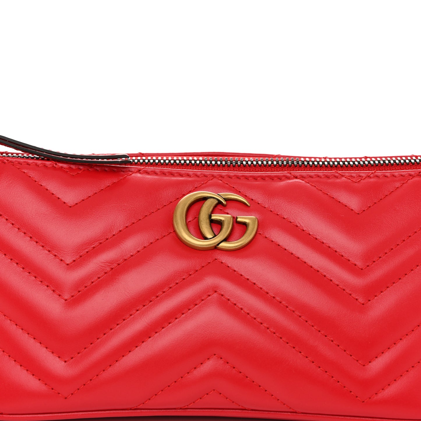 Calfskin Matelasse Chevron GG Marmont Sling Shoulder Bag Rosso