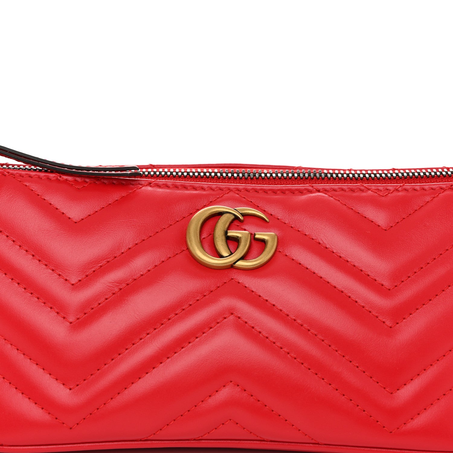 Gucci Calfskin Matelasse Chevron GG Marmont Sling Shoulder Bag Rosso 8 of 10