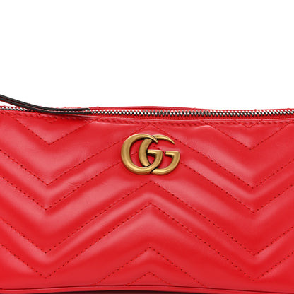 Gucci Calfskin Matelasse Chevron GG Marmont Sling Shoulder Bag Rosso 8 of 10