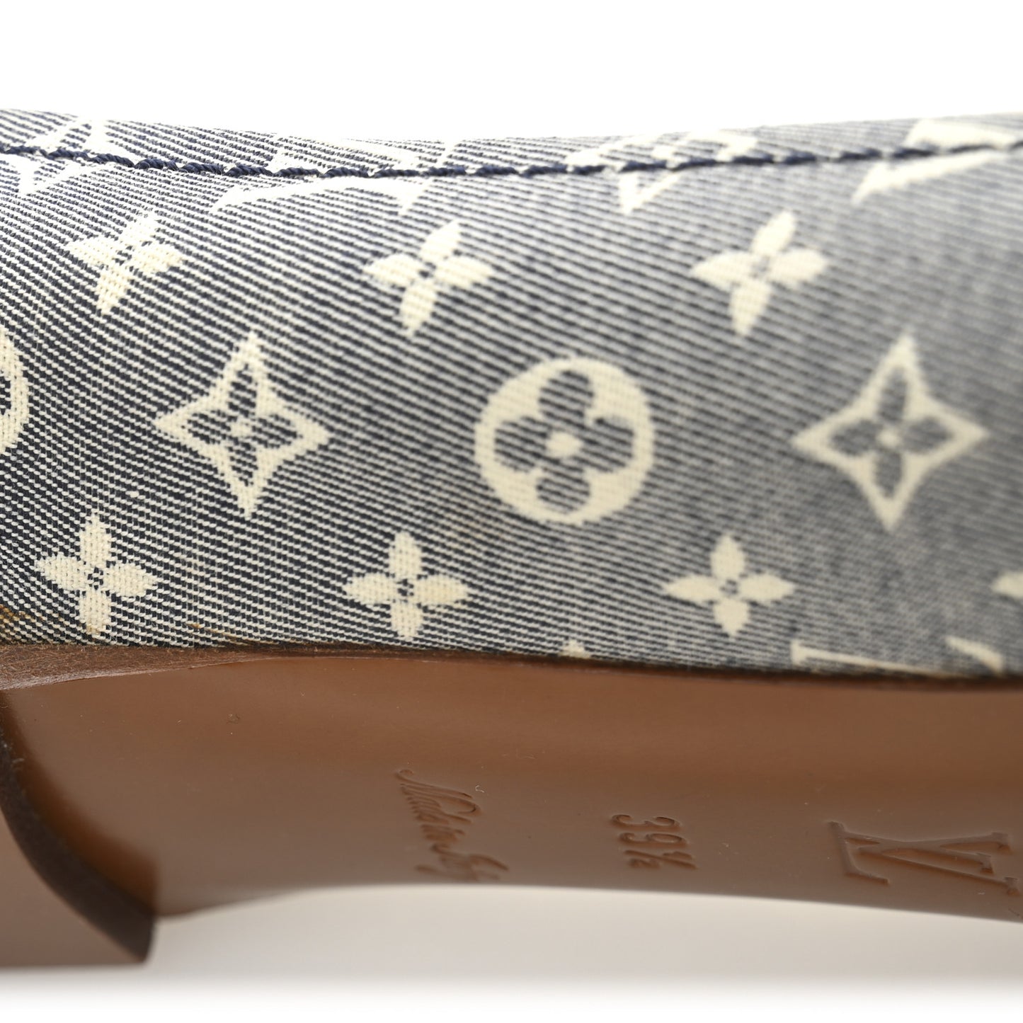 Canvas Patent Monogram Ballerina Flats 39.5 Grey