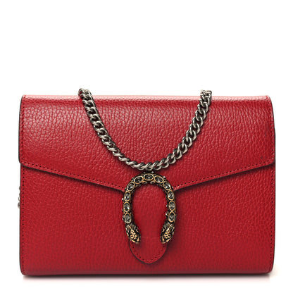 Gucci Calfskin Mini Dionysus Chain Wallet Hibiscus Red 1 of 12