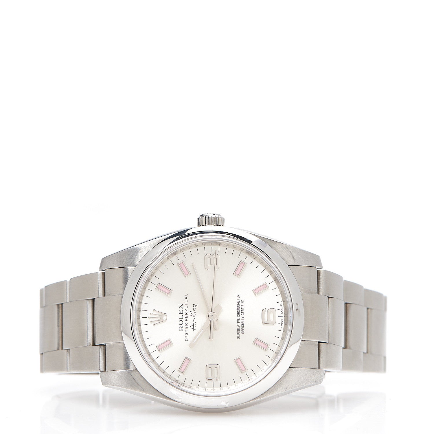 Rolex Stainless Steel 34mm Oyster Perpetual Air-King Watch Pink Index 114200 2 of 4