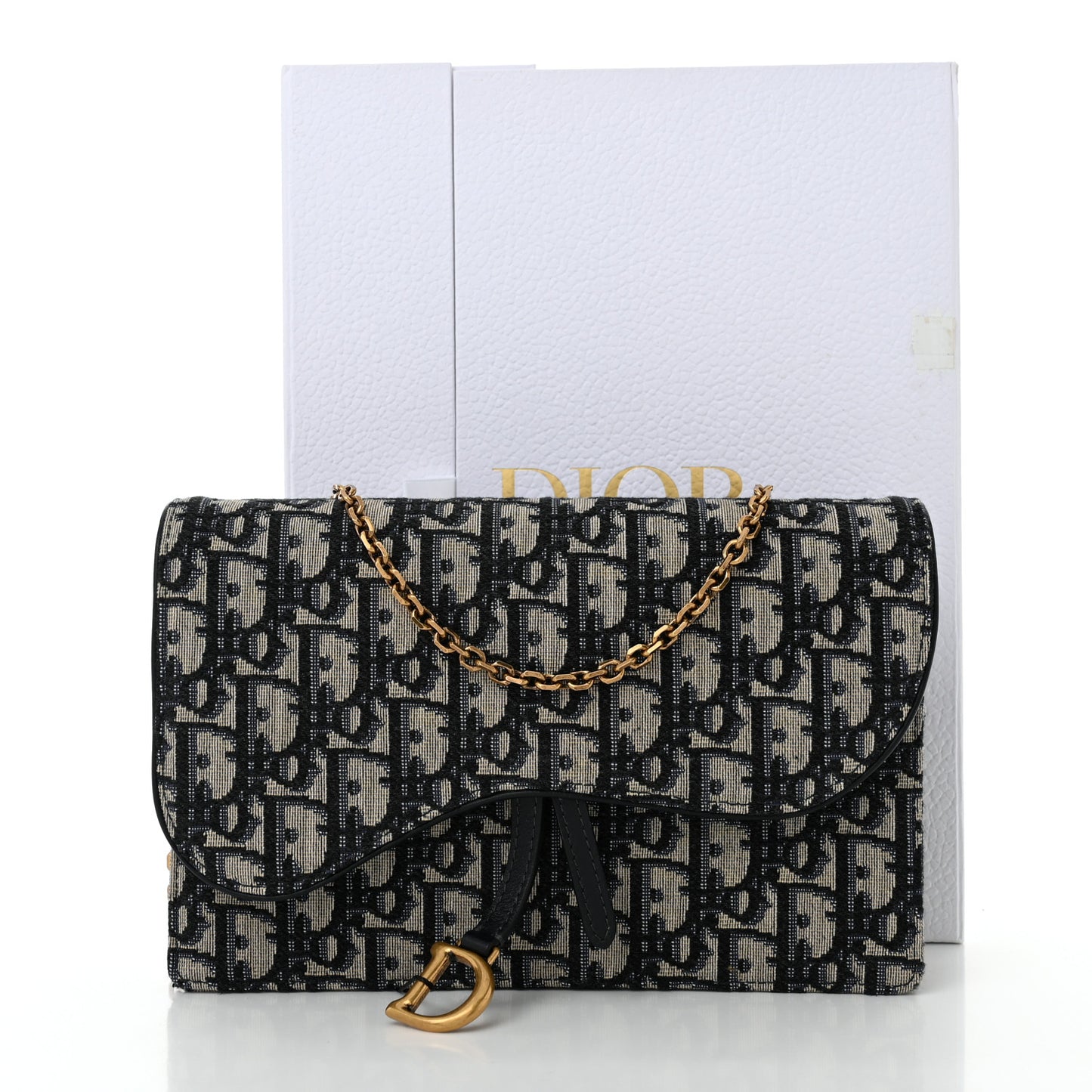 Oblique Saddle Chain Pouch Blue