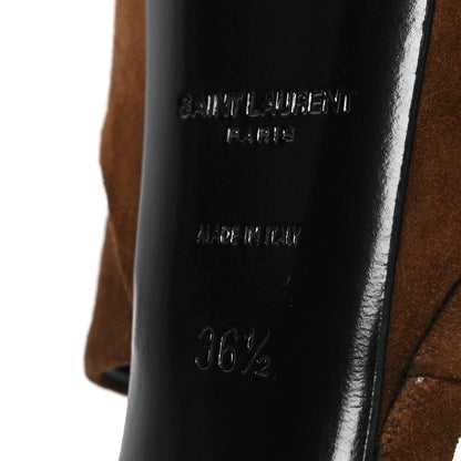 Saint Laurent Suede Jodie 95 Tanouk Platform Sandals 36.5 Land 8 of 12