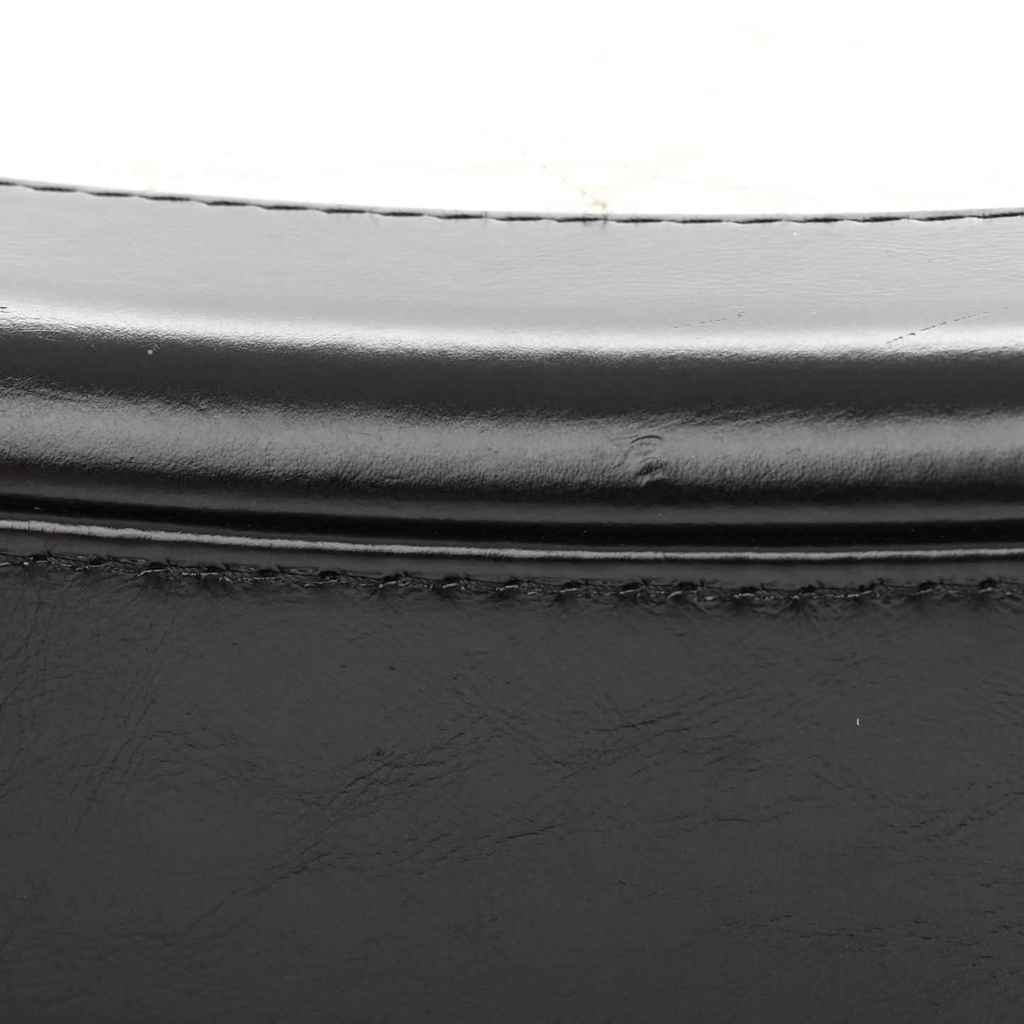 Aged Calfskin Quilted Small Gabrielle Hobo Black White