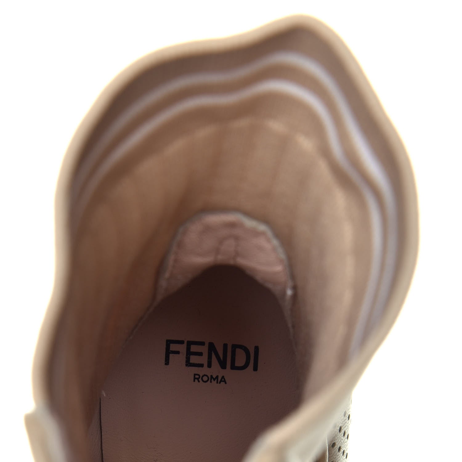 Fendi Nappa Stretch Fabric Perforated Striped Rockoko 105mm Sock Boots 35 Amido 7 of 8