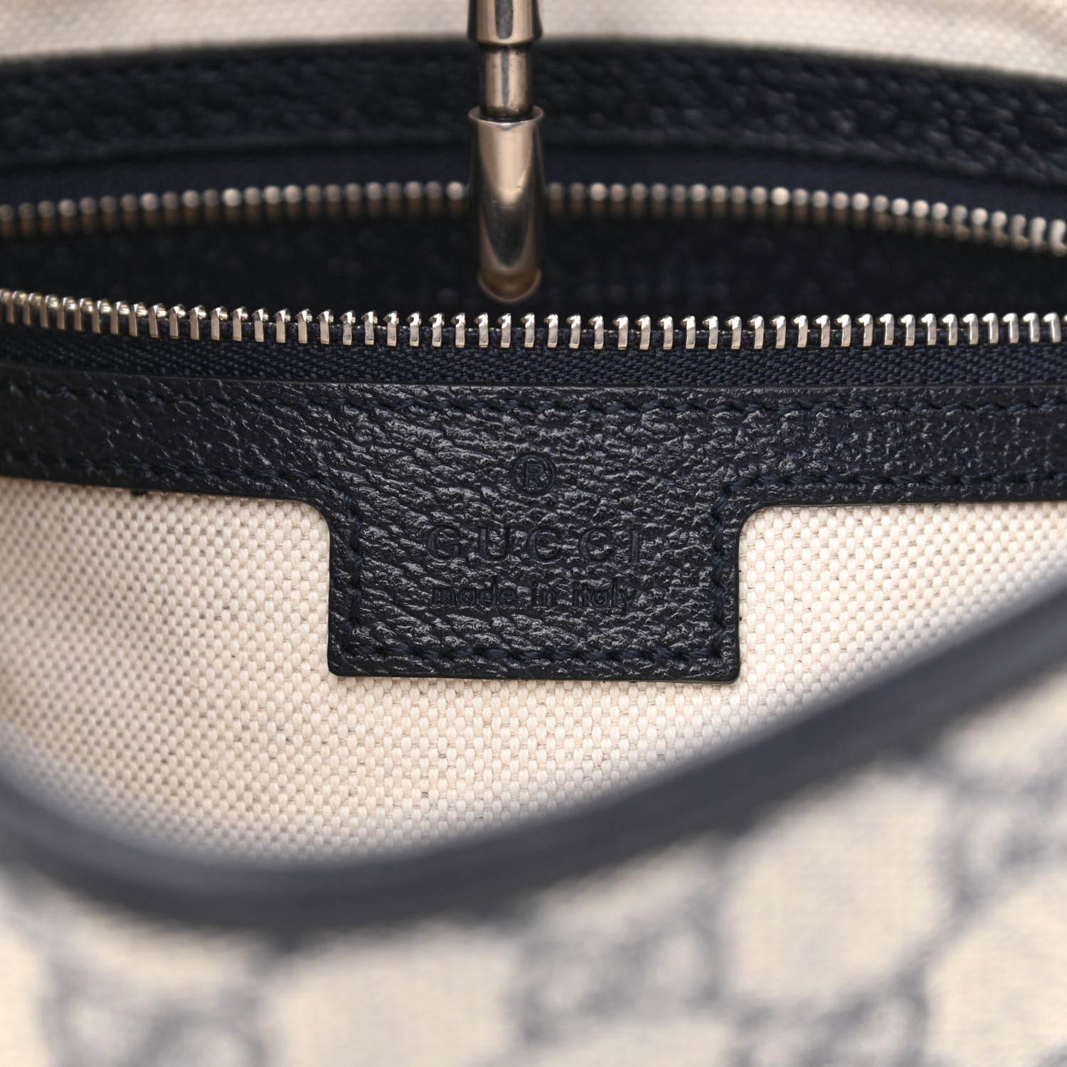 Gucci GG Supreme Monogram Textured Dollar Calfskin Web Small Jackie 1961 Hobo Beige Blue 6 of 10
