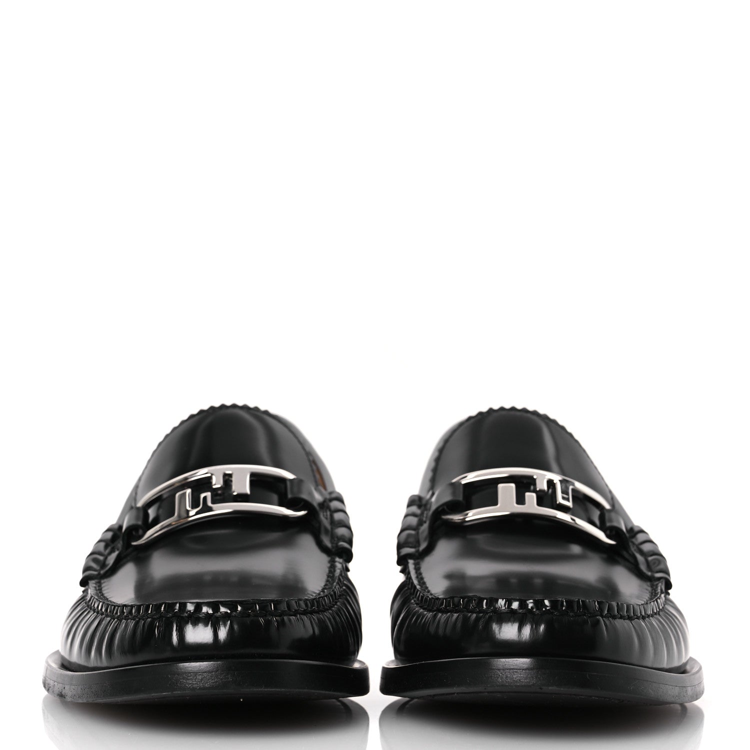 Fendi Vitello Mens O'Lock Loafers 8 Black 3 of 11