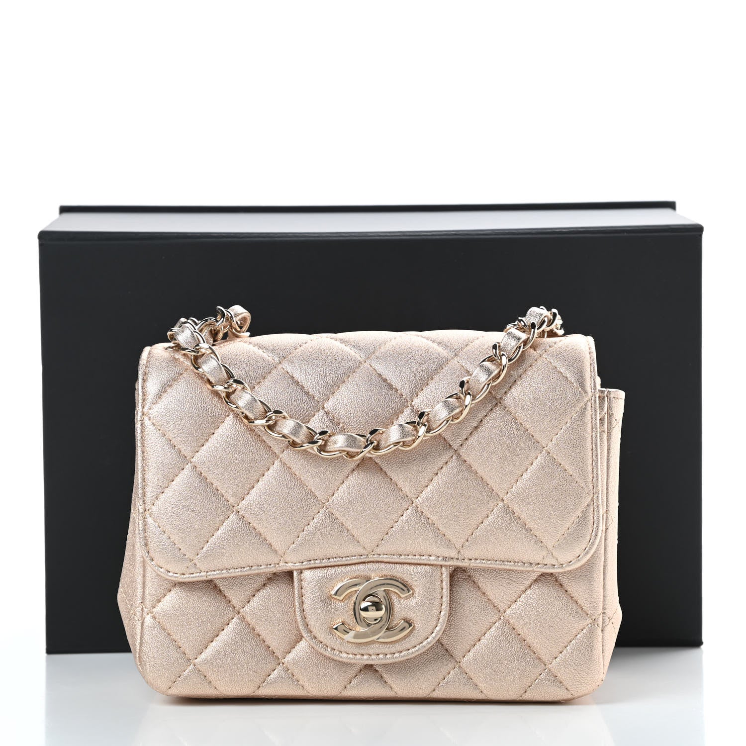 Chanel Metallic Lambskin Quilted Mini Square Flap Gold 11 of 11