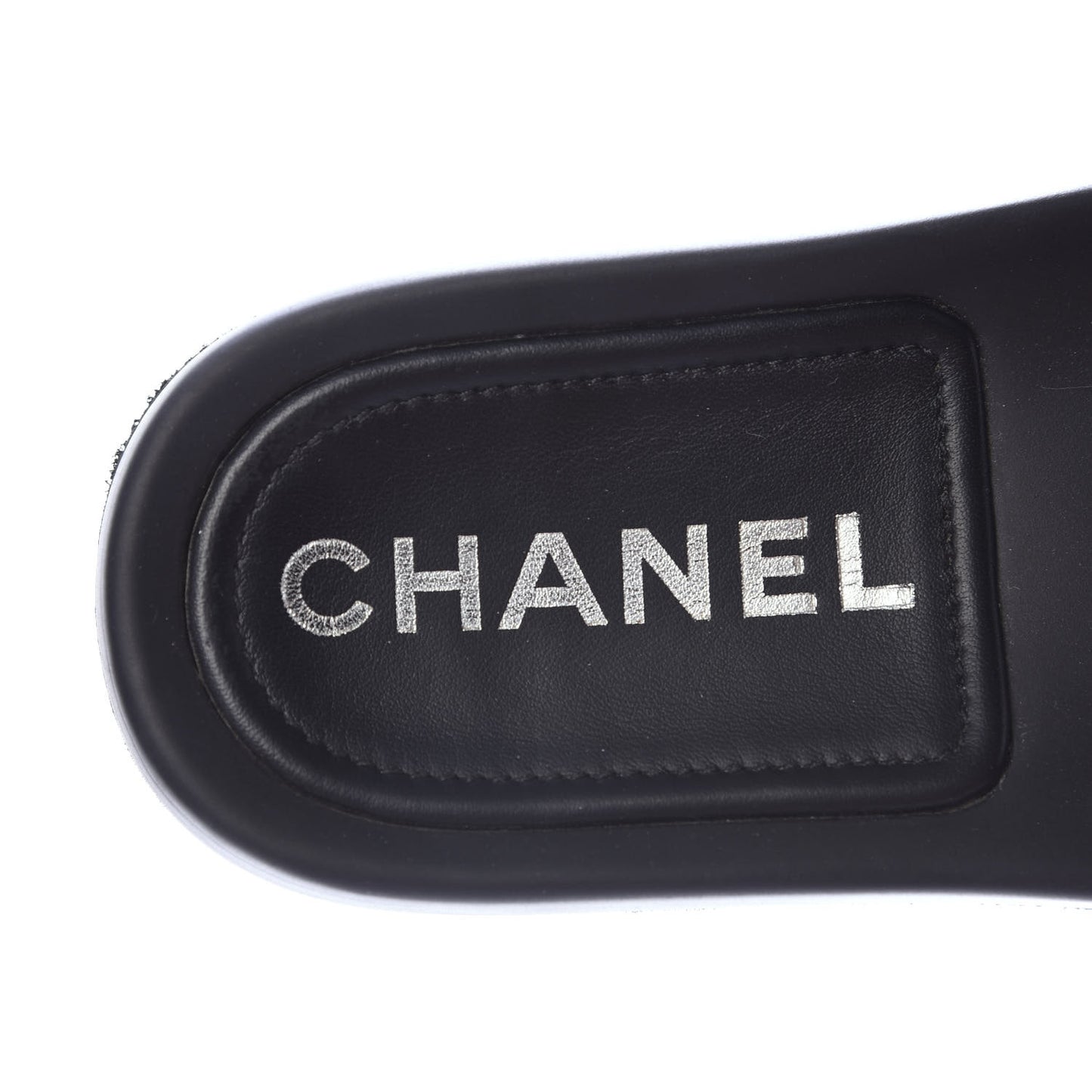 Lambskin Quilted CC Mules Sandals 37 Black