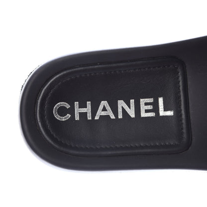 Chanel Lambskin Quilted CC Mules Sandals 37 Black 8 of 10