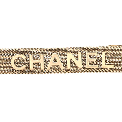 Chanel Mesh Ribbon Choker Necklace Gold 3 of 5