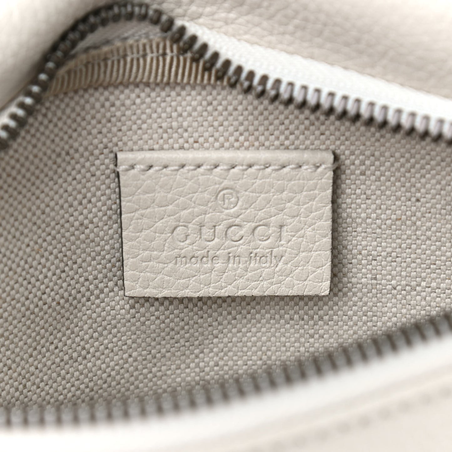 Grained Calfskin Small Logo Belt Bag White