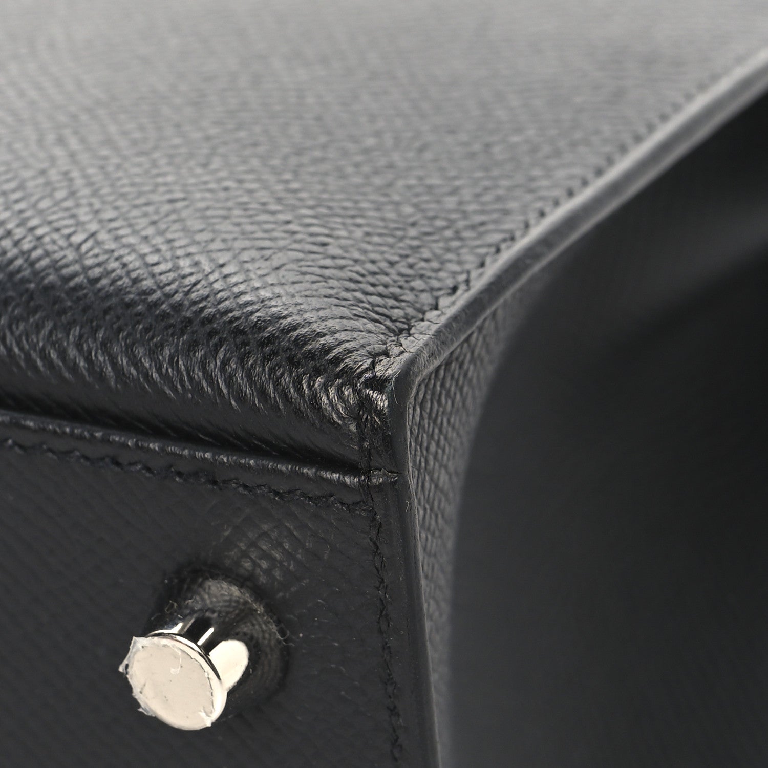 Hermes Epsom Tri-Color Kelly Sellier 25  Black Ardoise Bleu Zanzibar 12 of 13