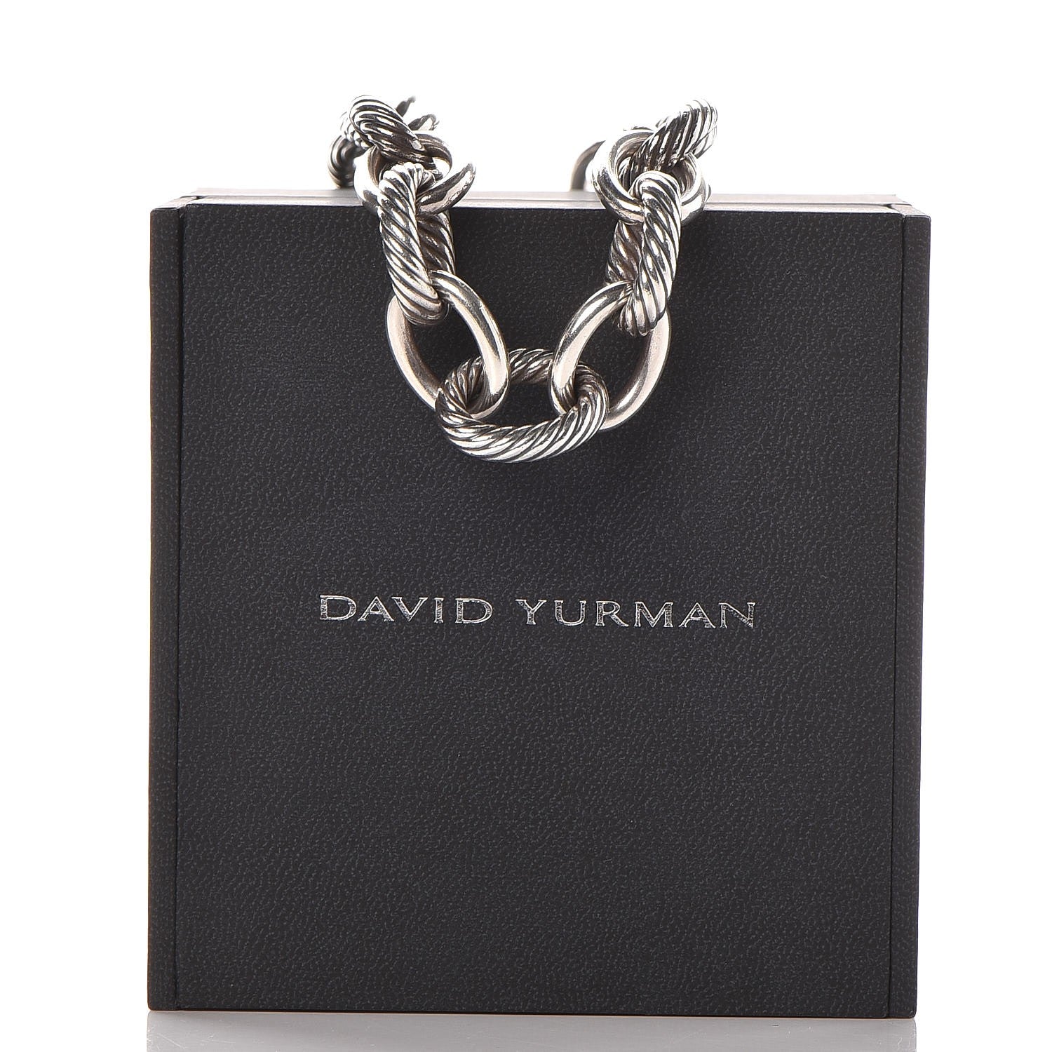 David Yurman Sterling Silver 16mm Large Oval Link Necklace 6 of 6