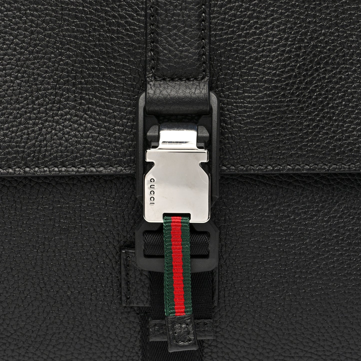 GG Calfskin Web Medium Business Case Black