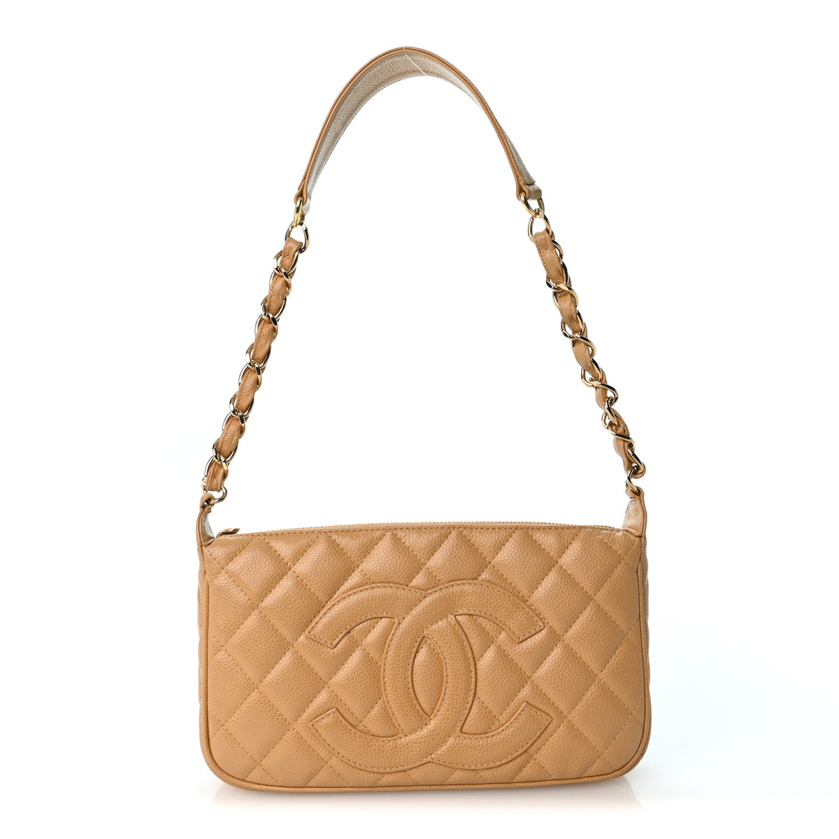 Chanel Caviar Quilted Timeless CC Shoulder Bag Beige 1 of 10