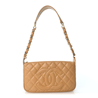 Chanel Caviar Quilted Timeless CC Shoulder Bag Beige 1 of 10