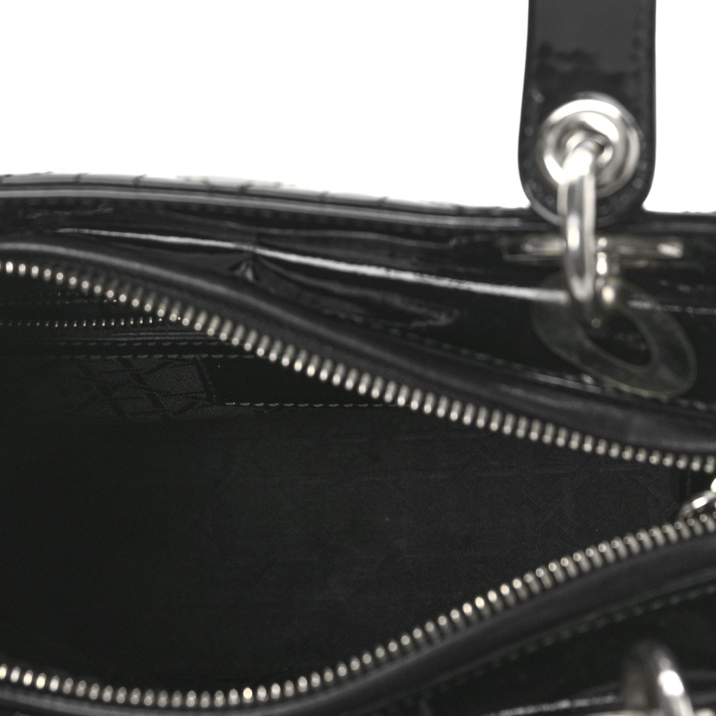 Patent Cannage Medium Lady Dior Black