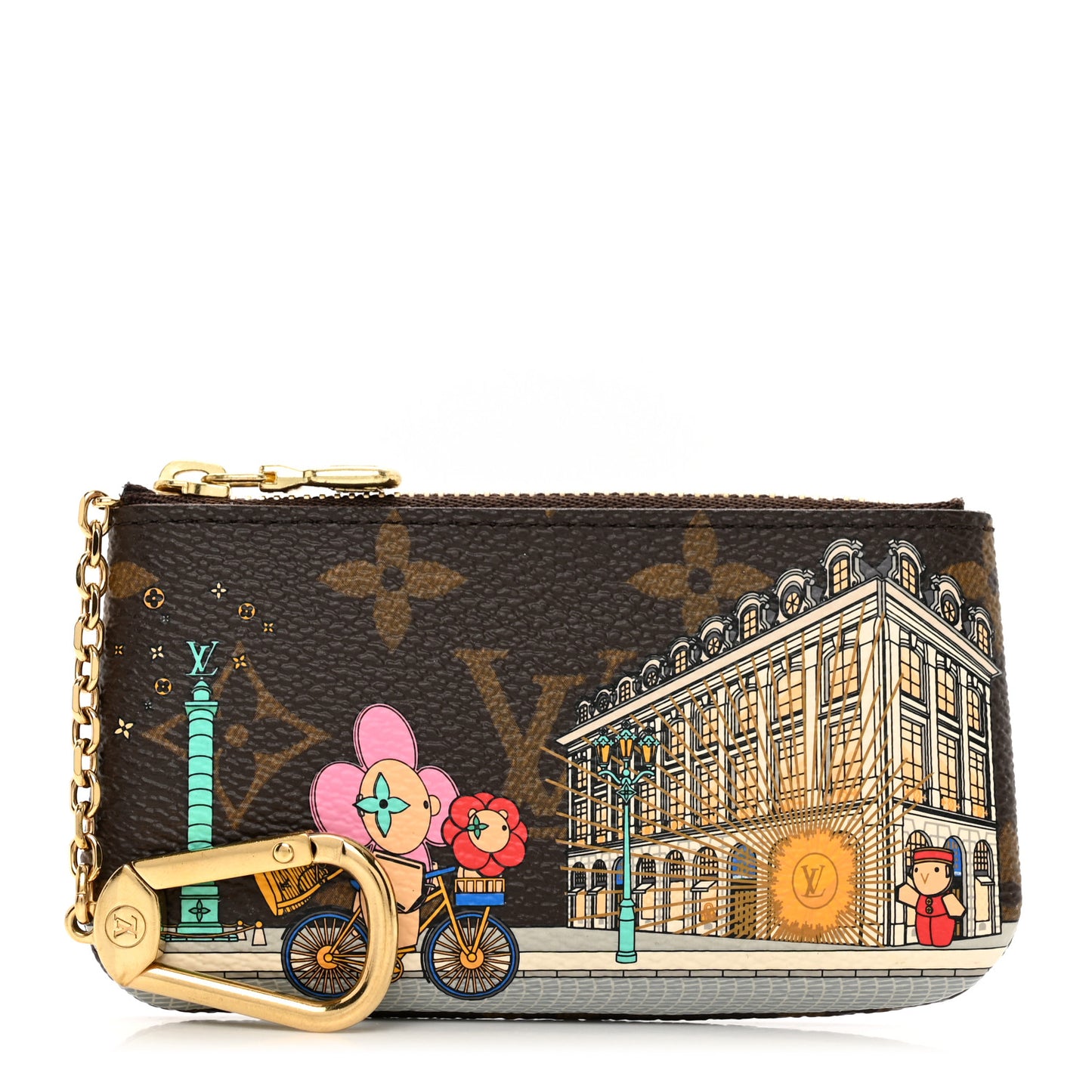 Monogram 2022 Christmas Animation Paris Key Pouch Pink