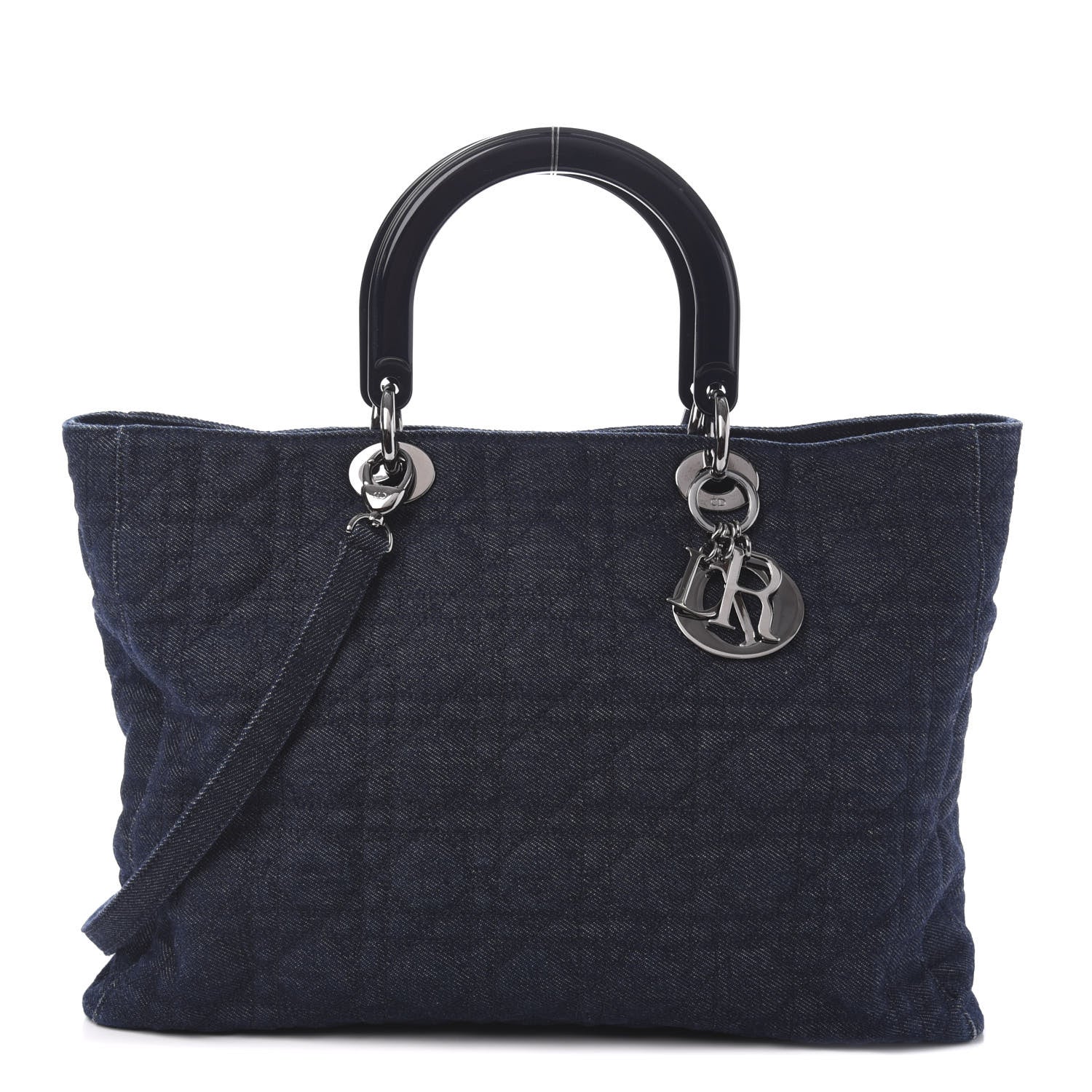 Christian Dior Denim Cannage Large Lady Dior Tote Blue 1 of 11