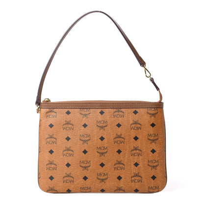 MCM Visetos Liz Shopper Tote Pouch Cognac 1 of 9