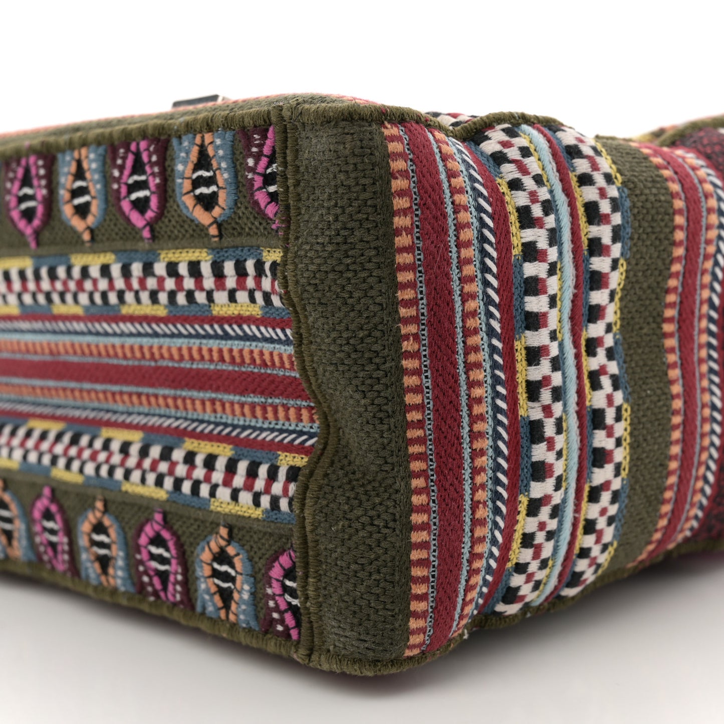 Canvas Embroidered Diorcamp Messenger Vert Multicolor